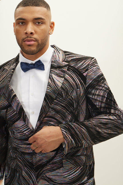 Men's Floral Peak Lapel Tuxedo Jacket - Rainbow | Ron Tomson