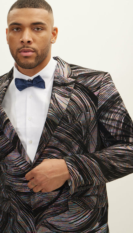 Cascading Peak Lapel Tuxedo Jacket - Rainbow