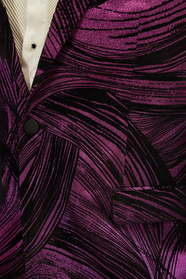 Men's Floral Peak Lapel Tuxedo Jacket - Pink | Ron Tomson