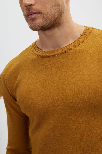 Men's Crew-Neck Sweater - Mustard | Ron Tomson
