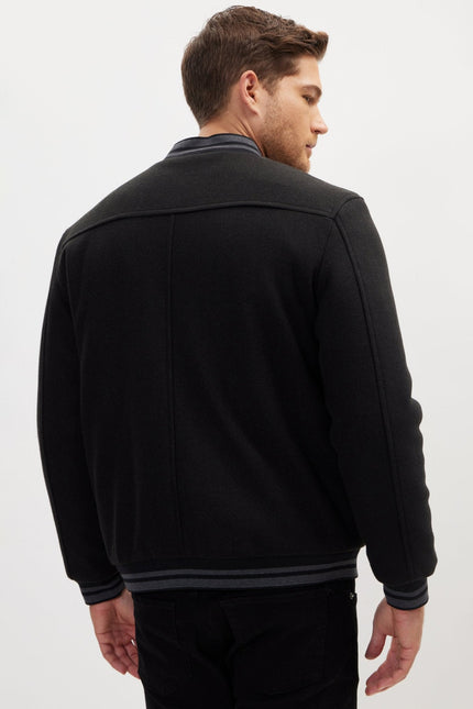 Men's Classic Bomber Jacket - Black | Ron Tomson