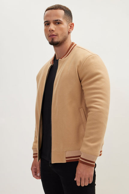 Men's Classic Bomber Jacket - Camel | Ron Tomson
