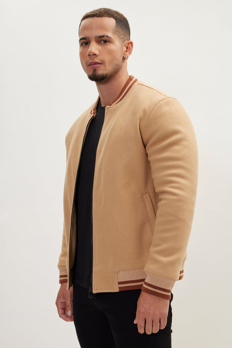 Men's Classic Bomber Jacket - Camel | Ron Tomson