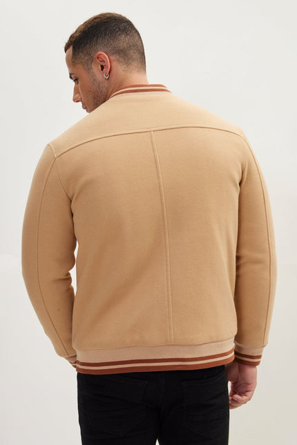 Men's Classic Bomber Jacket - Camel | Ron Tomson