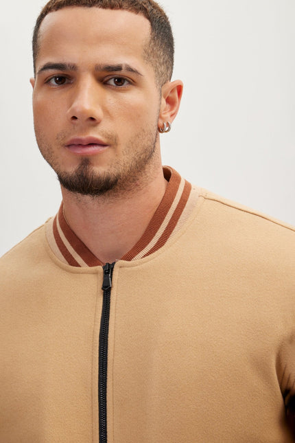 Men's Classic Bomber Jacket - Camel | Ron Tomson