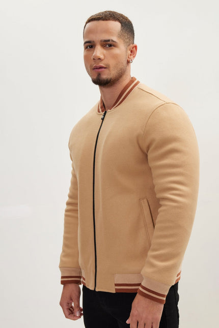 Men's Classic Bomber Jacket - Camel | Ron Tomson