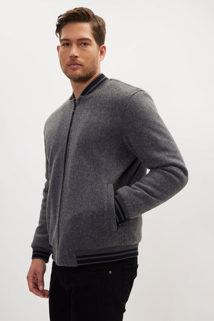 Men's Classic Bomber Jacket - Anthracite | Ron Tomson