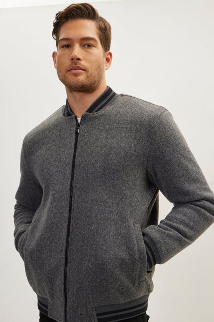 Men's Classic Bomber Jacket - Anthracite | Ron Tomson