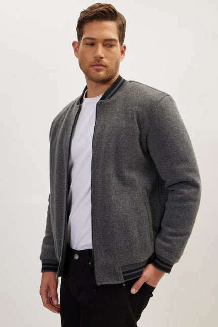 Men's Classic Bomber Jacket - Anthracite | Ron Tomson