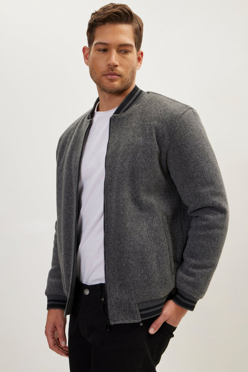 Men's Classic Bomber Jacket - Anthracite | Ron Tomson