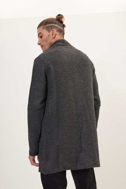 Men's Shawl Collar Cardigan - Anthracite | Ron Tomson