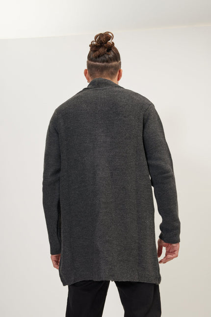Men's Shawl Collar Cardigan - Anthracite | Ron Tomson