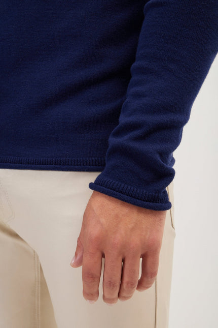 Men's Mock-Neck Sweater - Navy | Ron Tomson