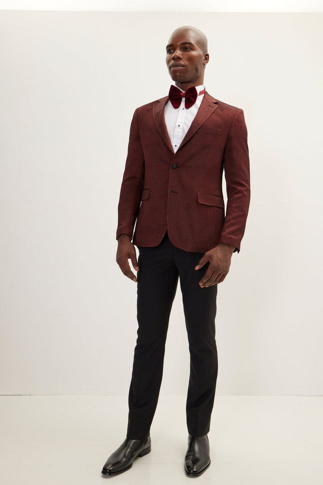 Men's Jacquard Notch Lapel Dinner Jacket | Ron Tomson