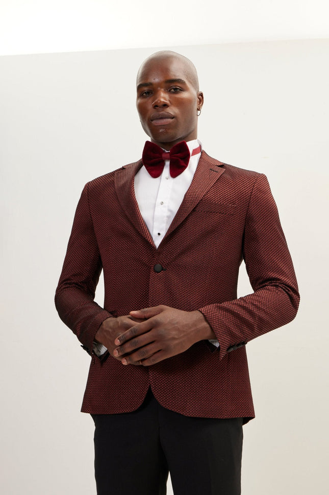 Men's Jacquard Notch Lapel Dinner Jacket | Ron Tomson