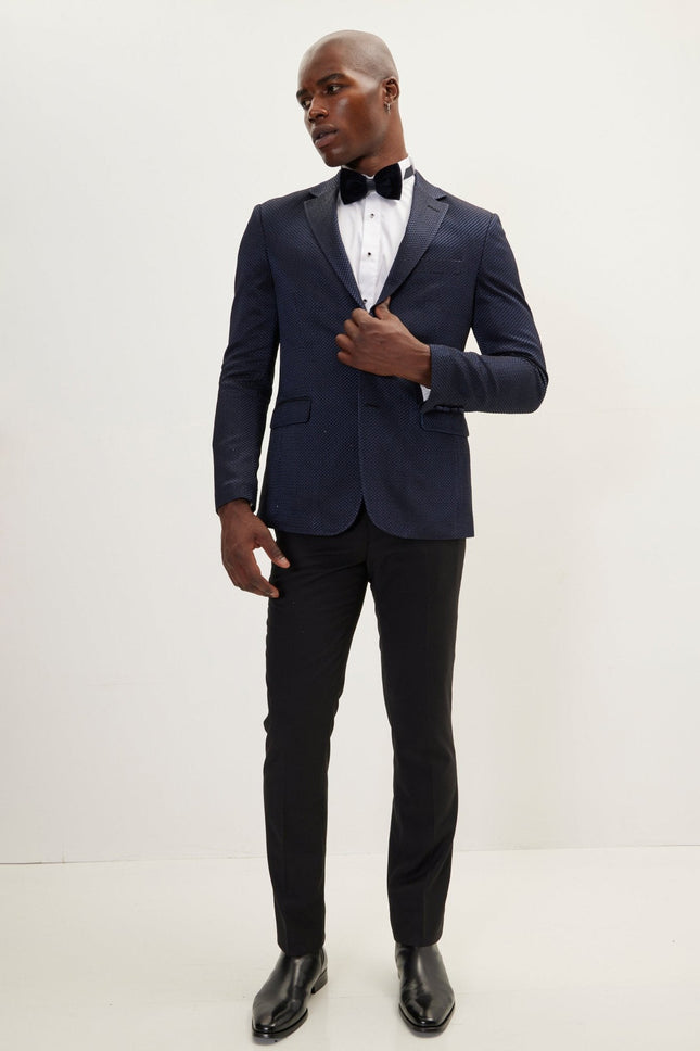 Men's Jacquard Notch Lapel Dinner Jacket | Ron Tomson