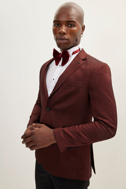 Men's Jacquard Notch Lapel Dinner Jacket | Ron Tomson