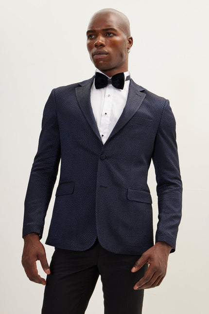 Men's Jacquard Notch Lapel Dinner Jacket | Ron Tomson