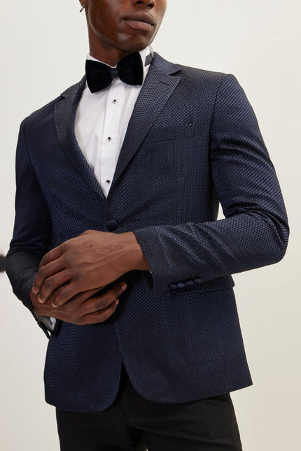 Men's Jacquard Notch Lapel Dinner Jacket | Ron Tomson