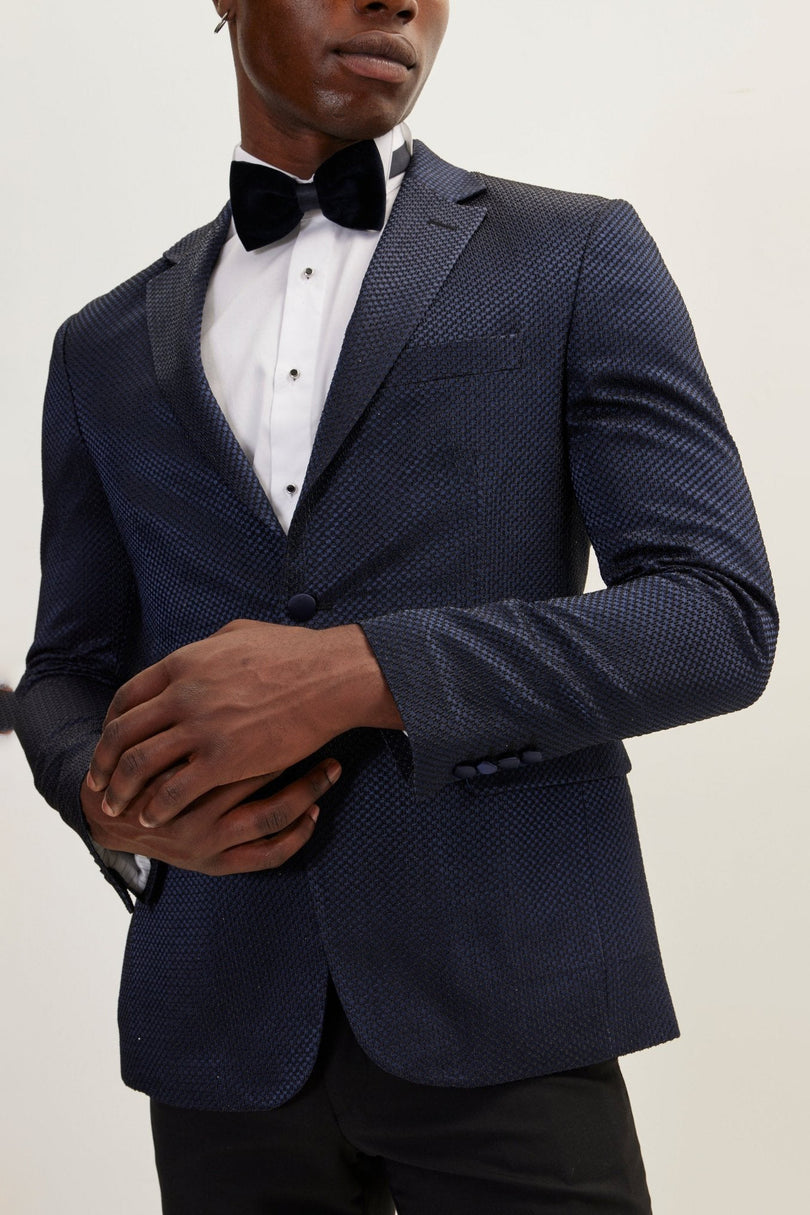 Men's Jacquard Notch Lapel Dinner Jacket | Ron Tomson