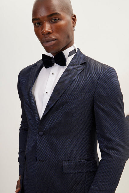 Men's Jacquard Notch Lapel Dinner Jacket | Ron Tomson
