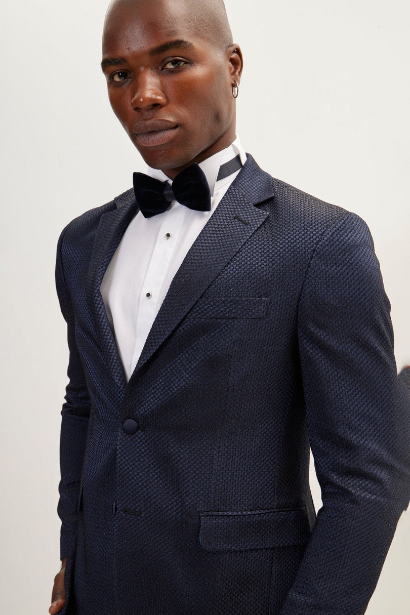 Men's Jacquard Notch Lapel Dinner Jacket | Ron Tomson