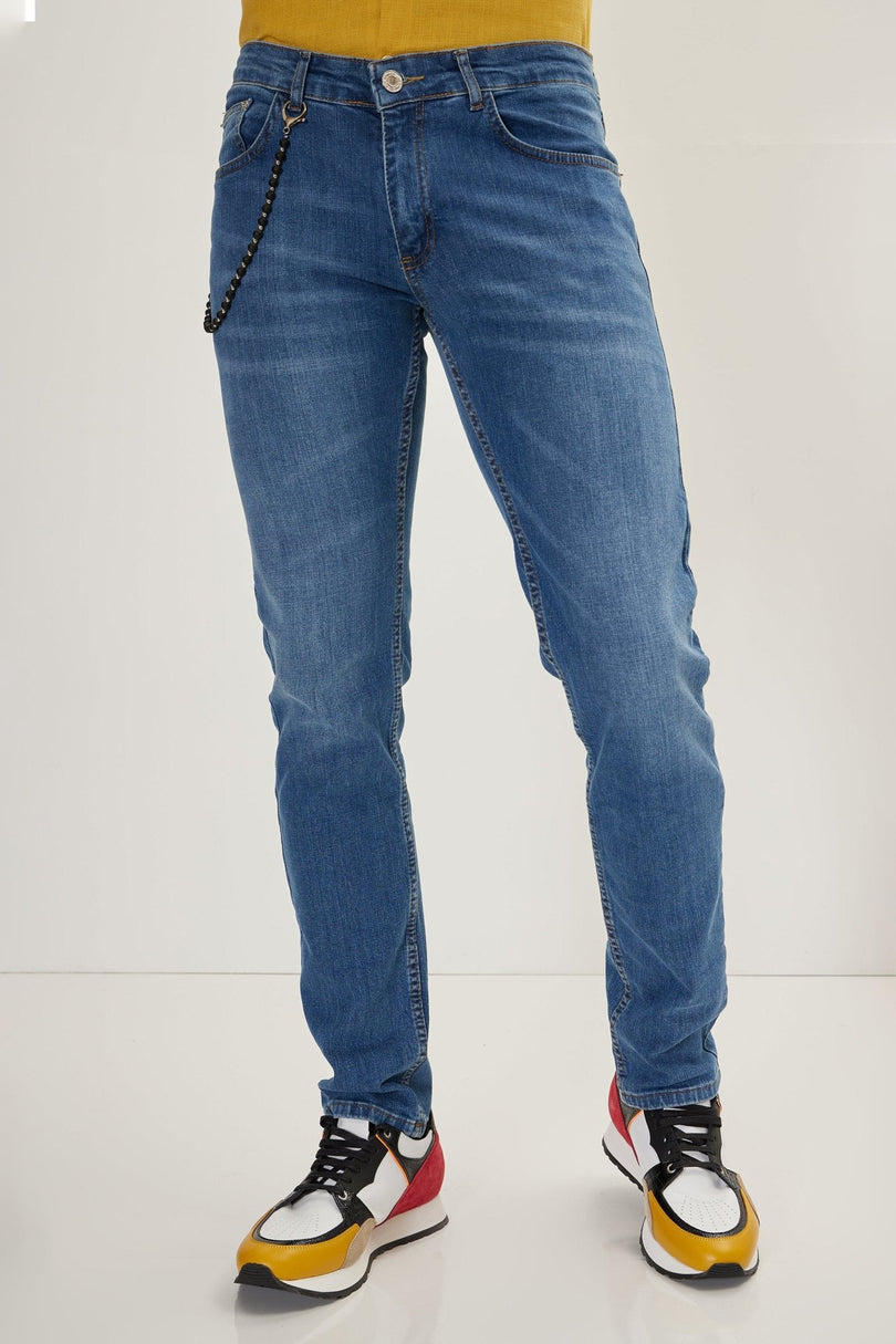 Men's Classic Slim Fit Jean - Blue | Ron Tomson