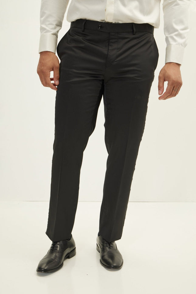 mens dress pants black Men's Striped Tuxedo Pants - Black