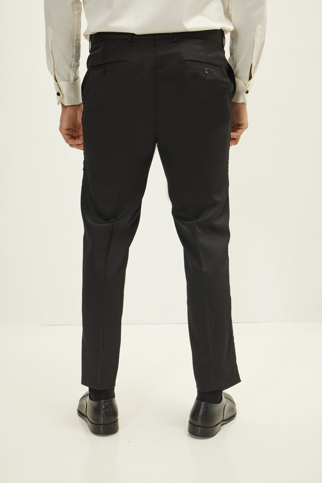 Men's Striped Tuxedo Pants - Black