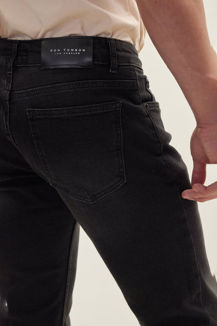 Men's Slim Fit Jean - Black | Ron Tomson
