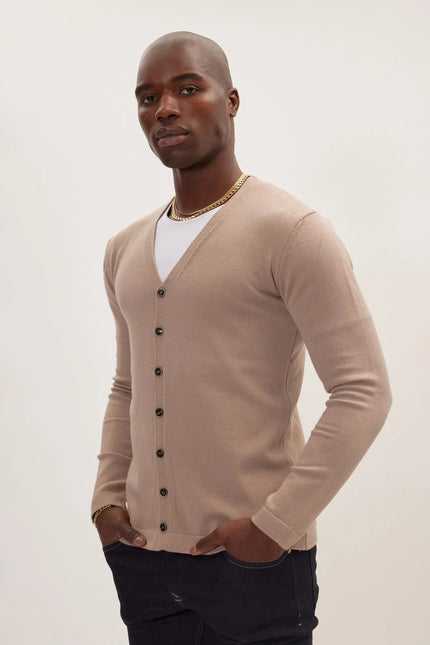 Men's V-Neck Cardigan - Vizon | Ron Tomson