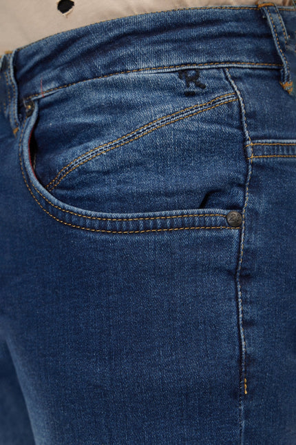 Men's Inner Red Stripe Denim Jeans - Navy | Ron Tomson