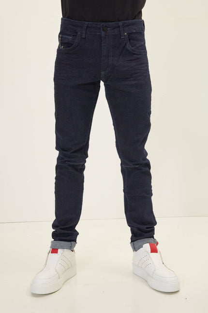 Men's Inner Red Stripe Denim Jeans - Navy | Ron Tomson