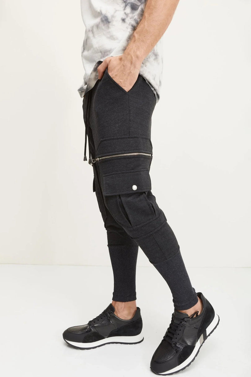Men's Cotton Slim Joggers - Anthracite | Ron Tomson