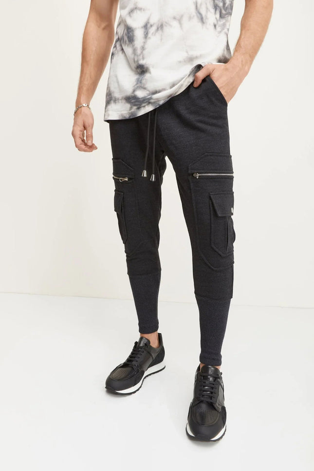 Men's Cotton Slim Joggers - Anthracite | Ron Tomson