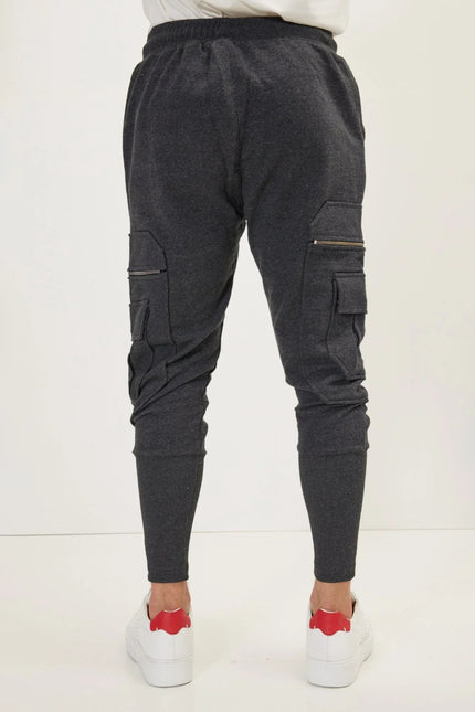 Men's Cotton Slim Joggers - Anthracite | Ron Tomson