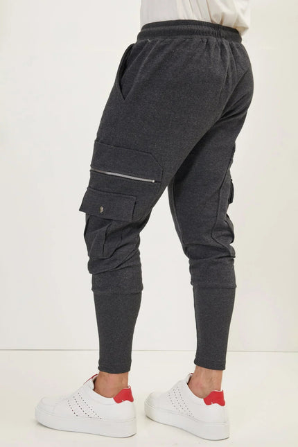 Men's Cotton Slim Joggers - Anthracite | Ron Tomson
