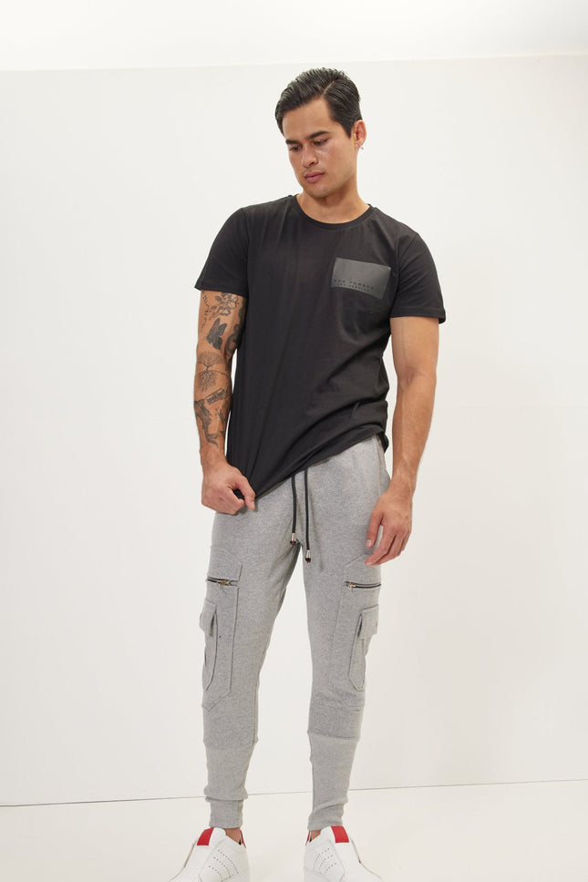 Men's Cotton Slim Joggers - Grey | Ron Tomson