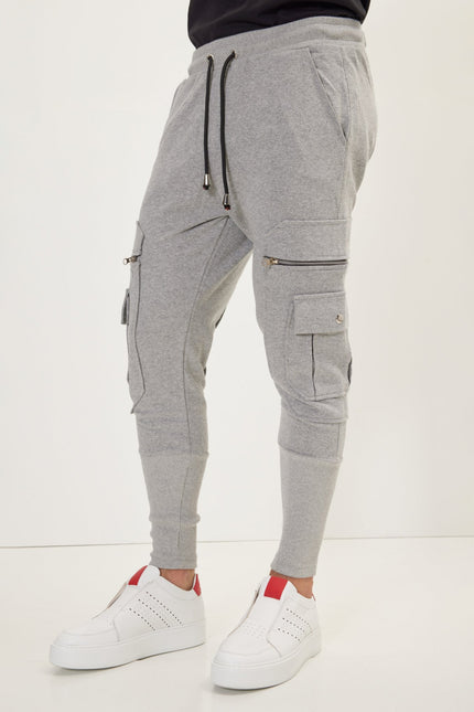 Men's Cotton Slim Joggers - Grey | Ron Tomson