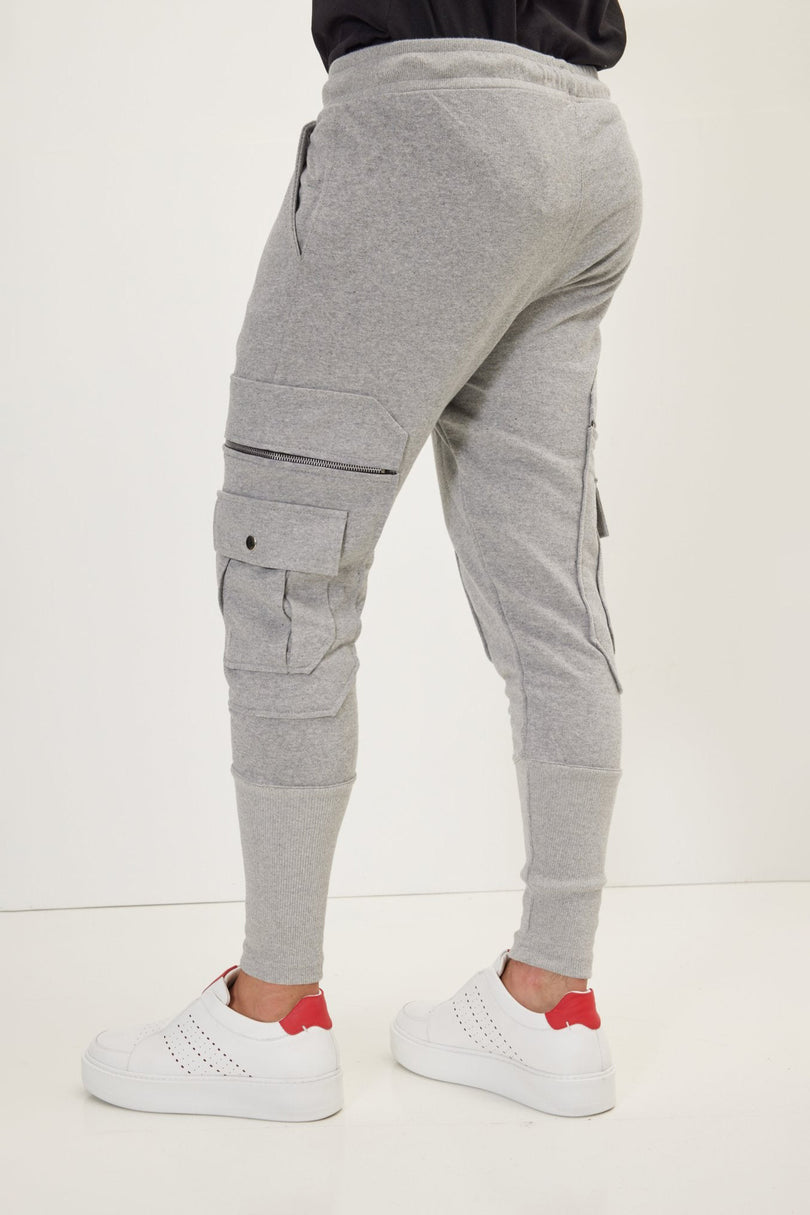 Men's Cotton Slim Joggers - Grey | Ron Tomson