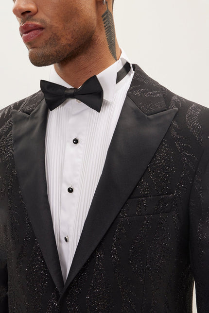 Men's Dragon Tail Sparkle Shawl Lapel Tuxedo Jacket | Ron Tomson