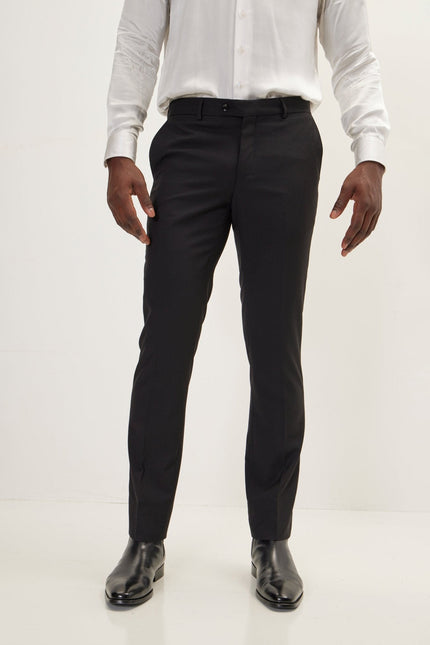 Men's Double-Breasted Houndstooth Suit - Black White | Ron Tomson