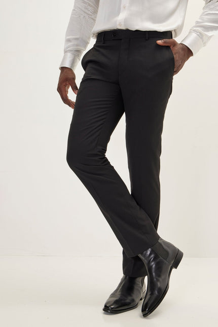 Men's Double-Breasted Houndstooth Suit - Black White | Ron Tomson