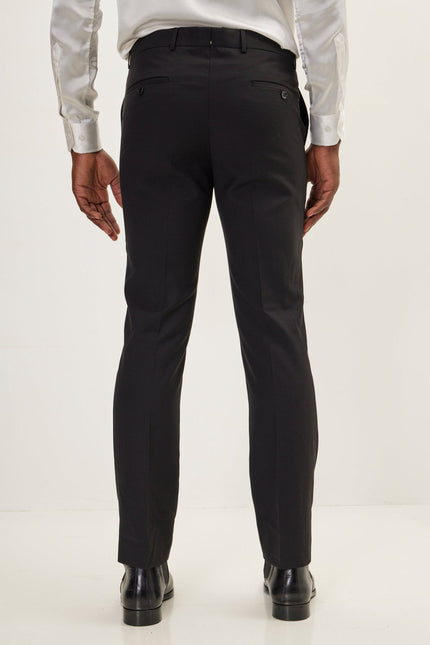 Men's Double-Breasted Houndstooth Suit - Black White | Ron Tomson