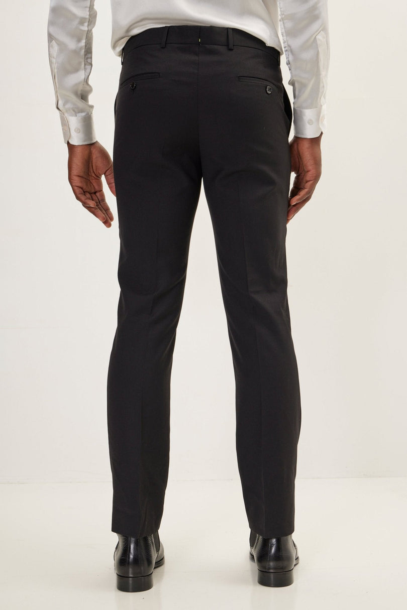 Men's Double-Breasted Houndstooth Suit - Black White | Ron Tomson