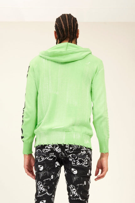 Men's Cotton Graphic Hoodie - Neon Green | Ron Tomson