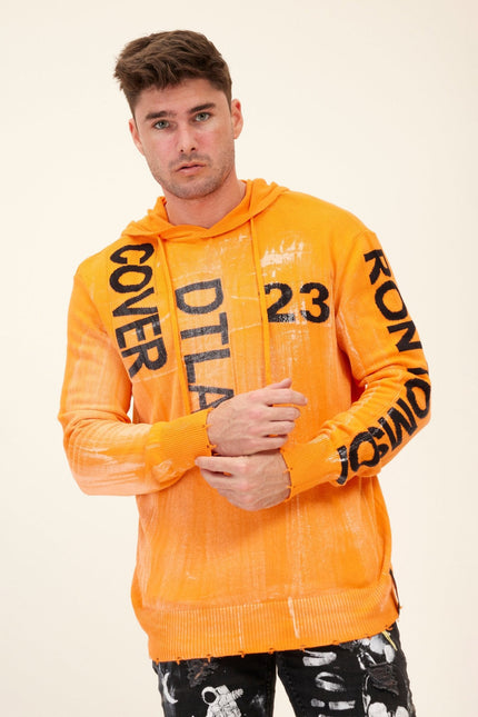 Men's Graphic Hoodie - Neon Orange | Ron Tomson