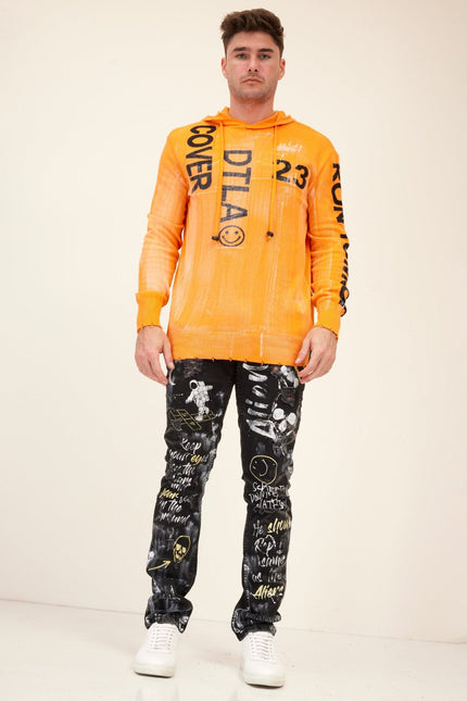 Men's Graphic Hoodie - Neon Orange | Ron Tomson