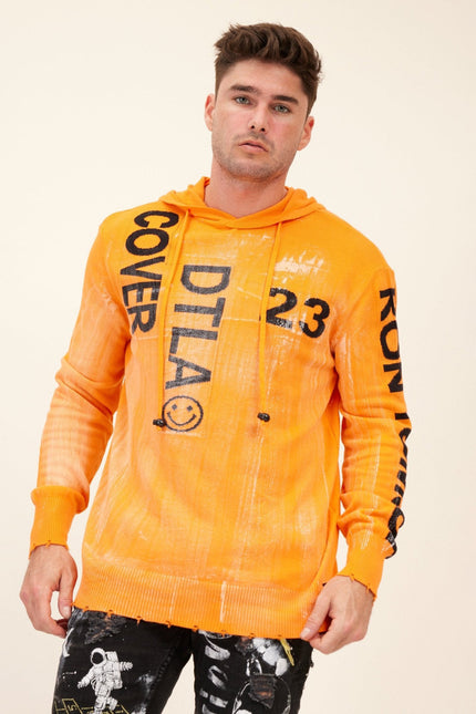 Men's Graphic Hoodie - Neon Orange | Ron Tomson