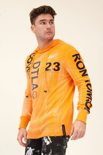 Men's Graphic Hoodie - Neon Orange | Ron Tomson